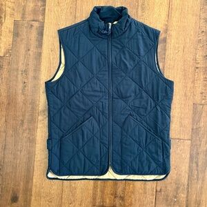 J. Crew Men's Quilted Dark Blue Vest